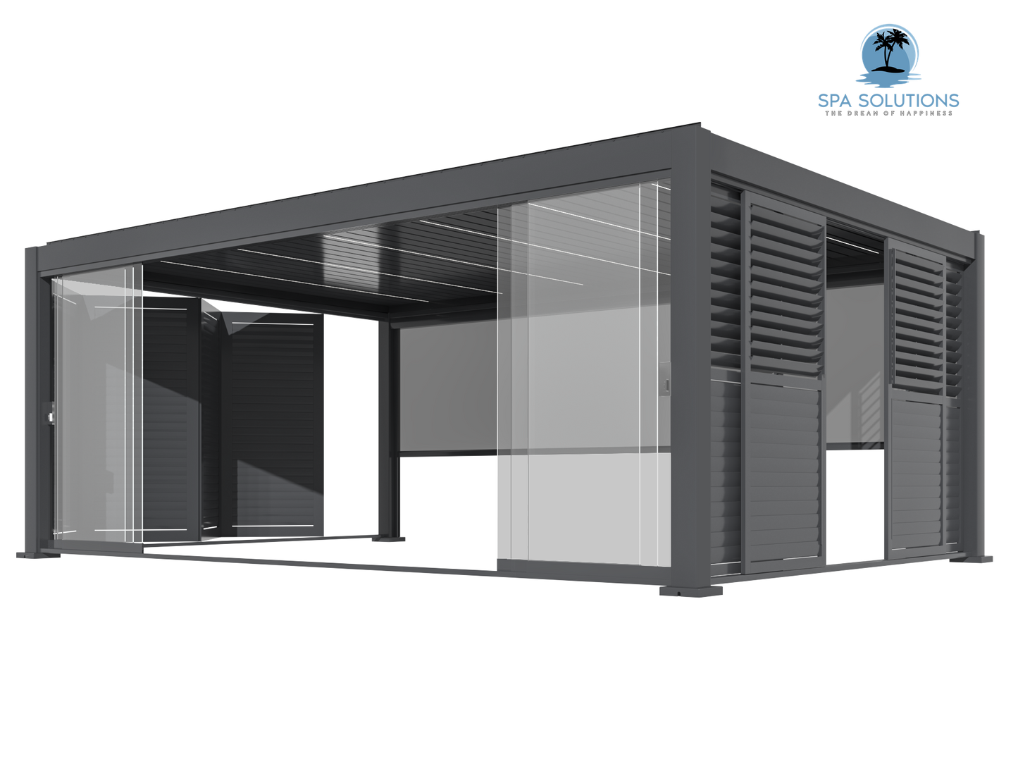 SkyMotion LED Aluminium Pergola 3m x 4m motorisiert-letto-design.com