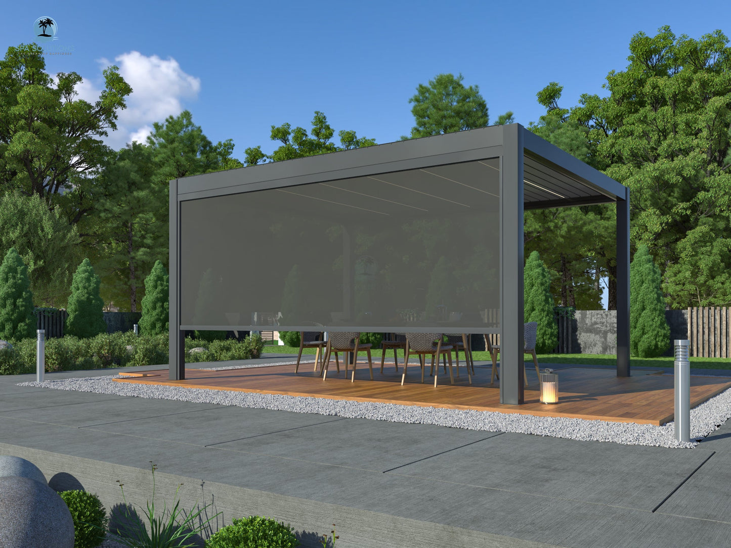 Sky Pergola Seitenrollo 5m-letto-design.com