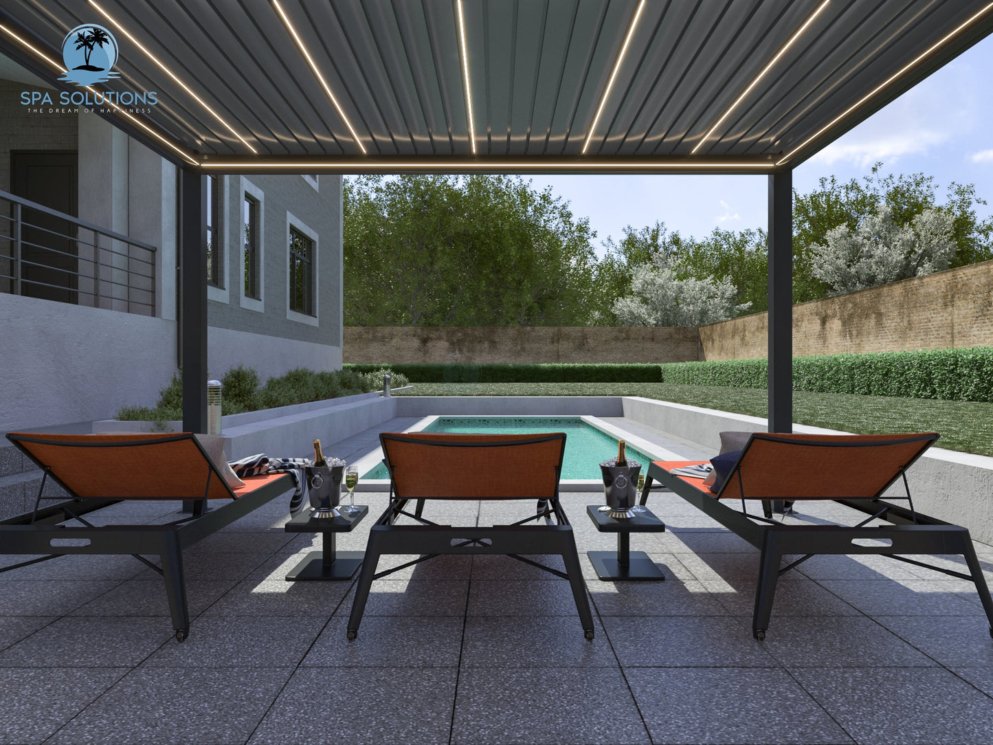 SkyMotion LED Aluminium Pergola 3m x 4m motorisiert-letto-design.com