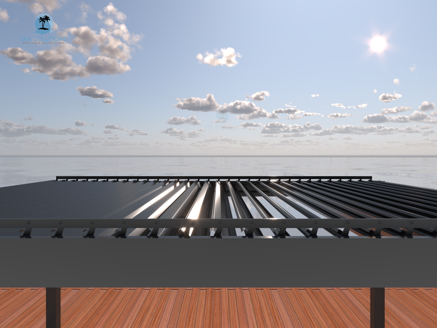 SkyMotion LED Aluminium Pergola 3m x 3m motorisiert-letto-design.com