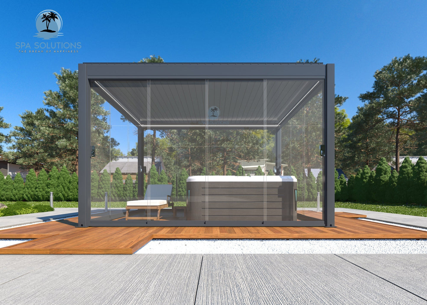 Sky Pergola Glas-Seitenwand 3m-letto-design.com