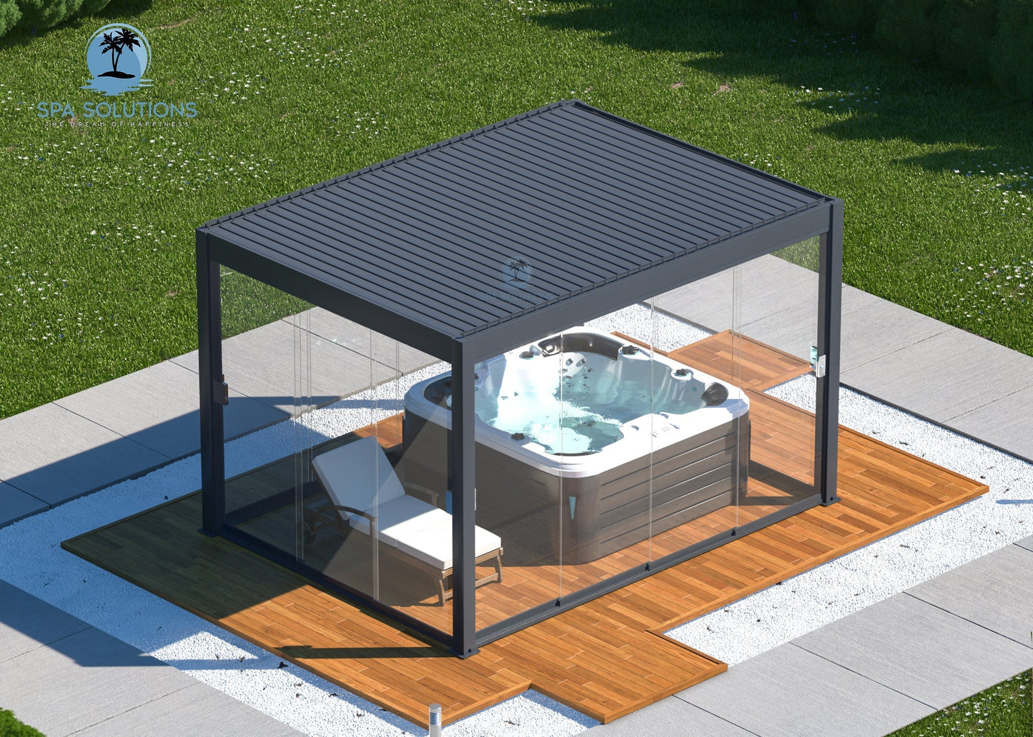 Sky Pergola Glas-Seitenwand 3m-letto-design.com
