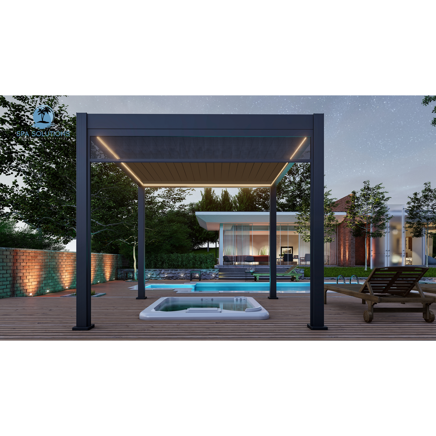 SkyLite ECO Aluminium Pergola LED 3m x 3m-letto-design.com