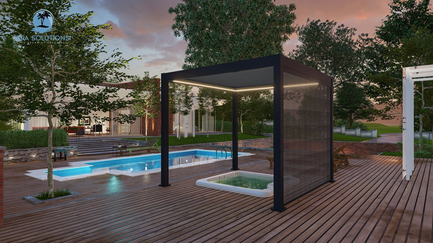 SkyLite ECO Aluminium Pergola LED 3m x 3m-letto-design.com