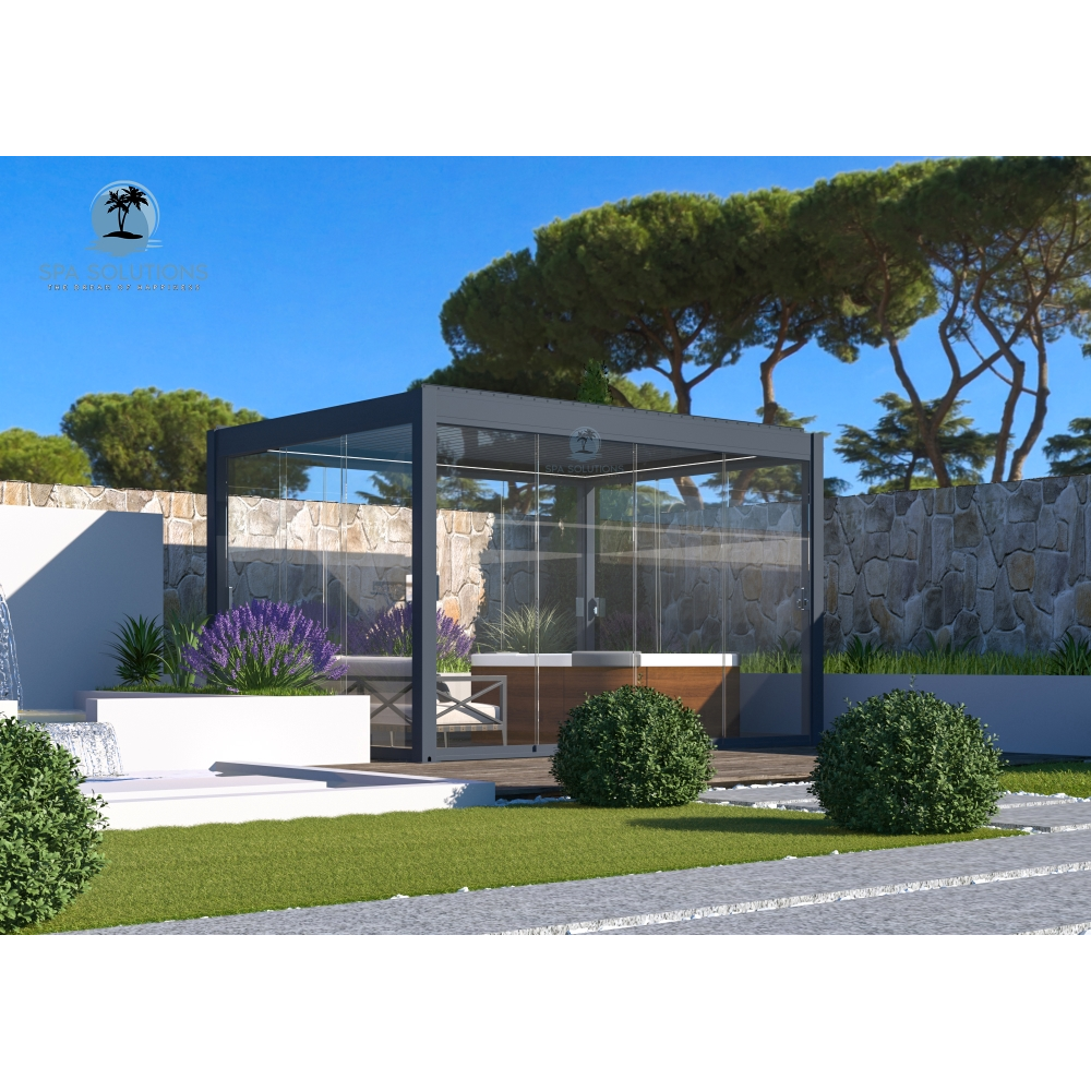 Sky Pergola Glas-Seitenwand 3m-letto-design.com