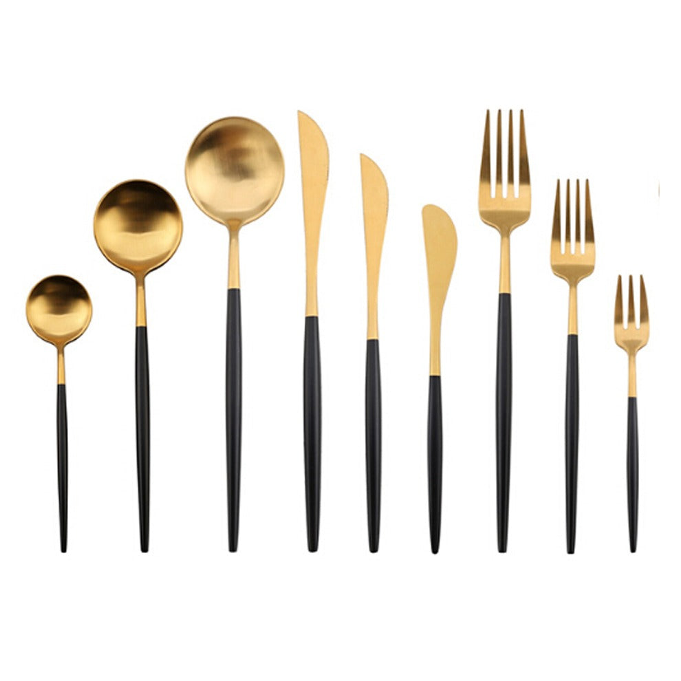 Verona Besteckset Schwarzgold-letto-design.com