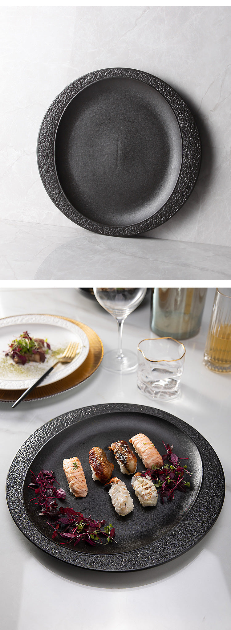 Arezzo Geschirrset komplett Schwarz 16 teilig-letto-design.com