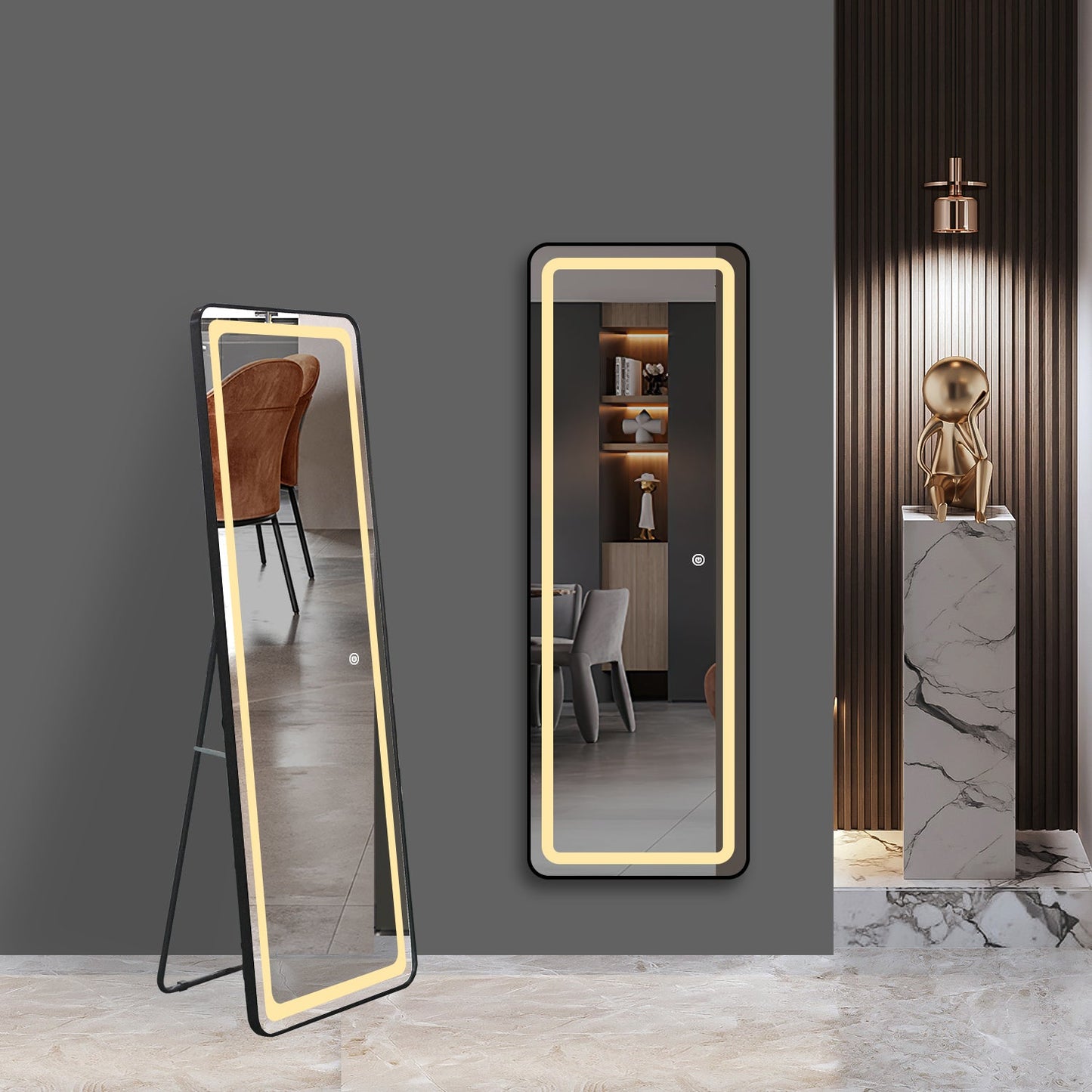 Standspiegel mit LED-letto-design.com