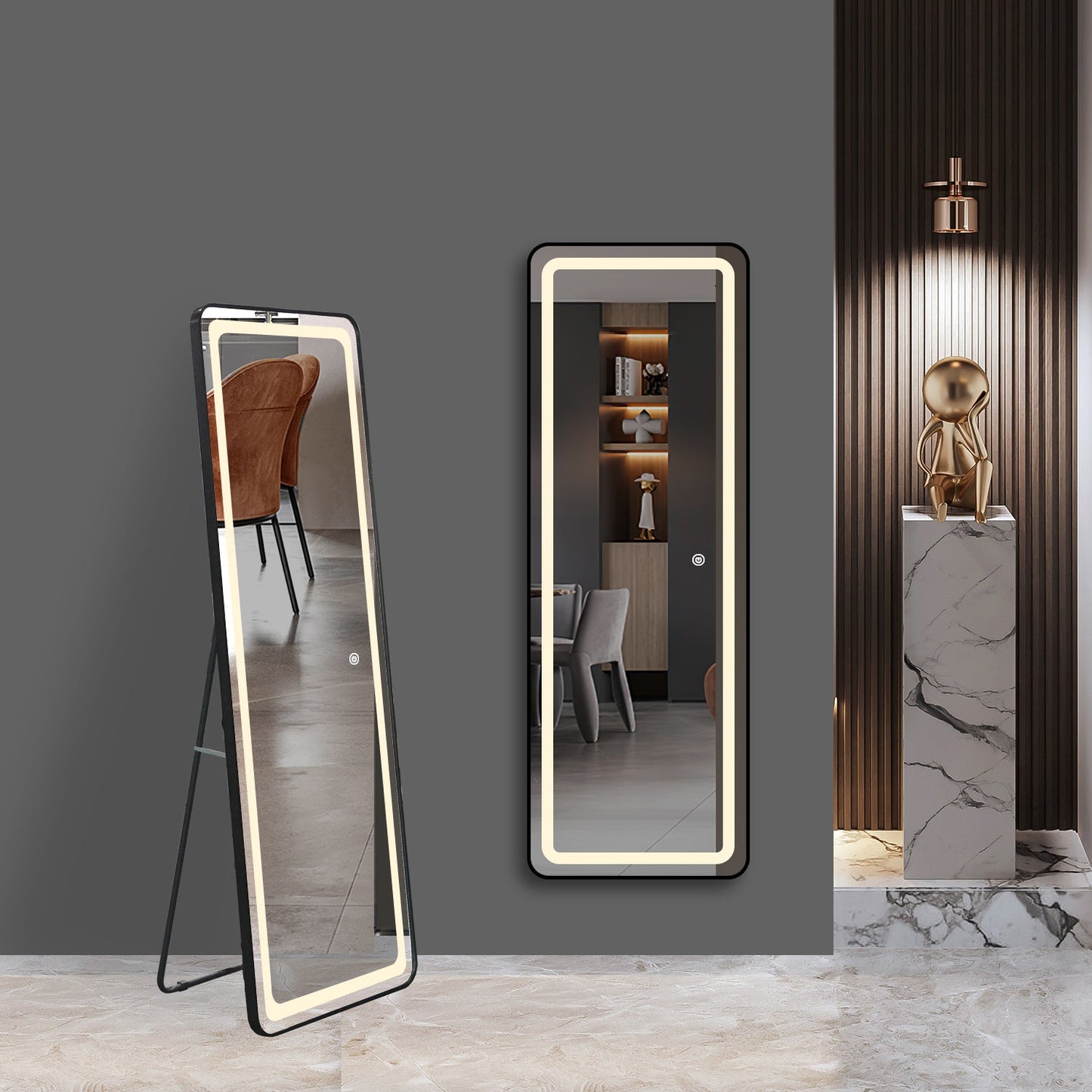 Standspiegel mit LED-letto-design.com