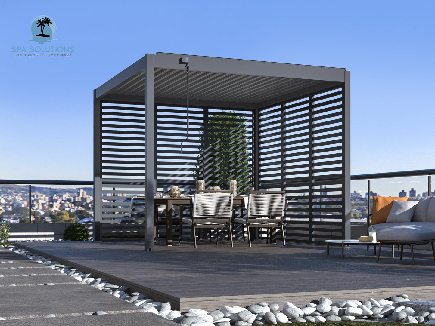 SkyLite ECO Aluminium Pergola LED 3m x 3m-letto-design.com