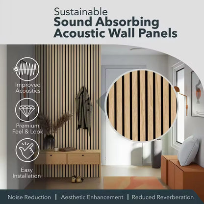 Akupanel Modern Interior 3D Acoustic Wall Panels Wood Akustik Panel for Studio Sound Proof Decoration Wood Slat Panel