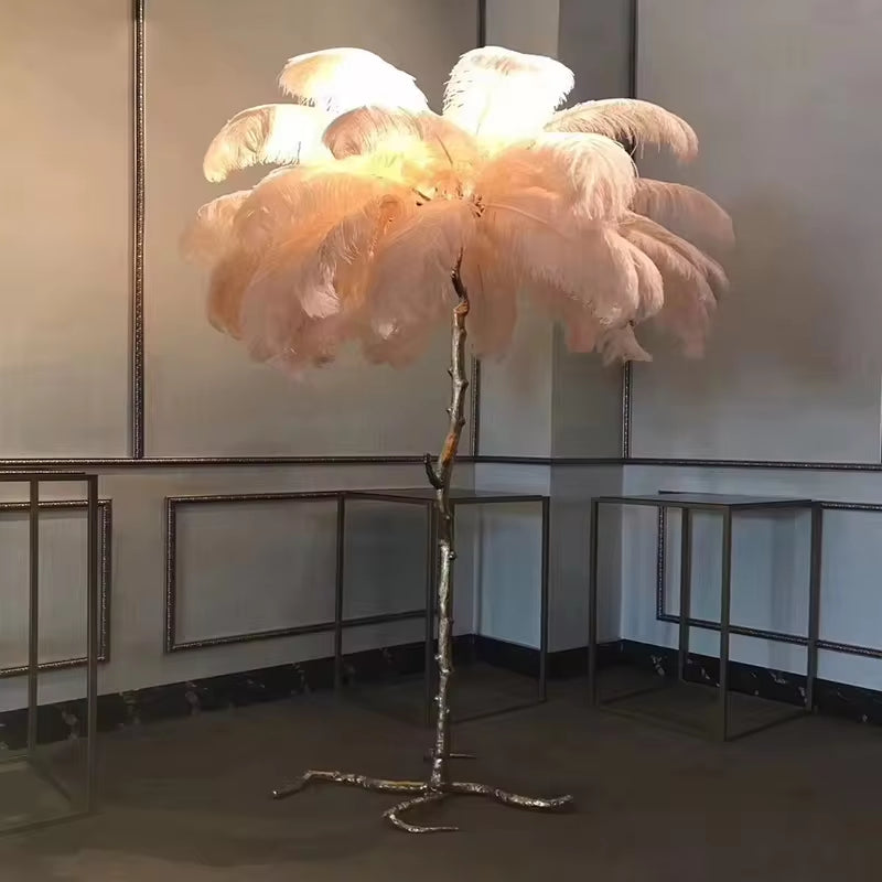 Led Fancy Floor Lights Indoor Living Room Office Corner Modern Luxury Hotel Design Stand Feather Floor Lamp