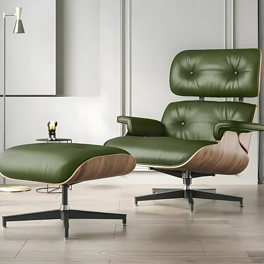 Luxuriöser Eames-Lounge-Sessel mit Ottoman