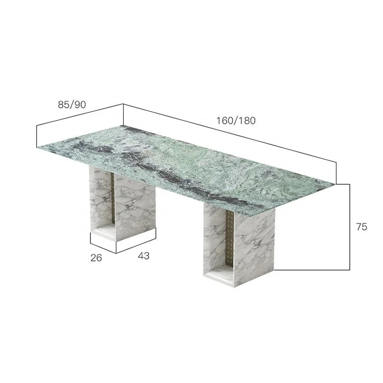 Marmortisch Verdi – Luxuriöser Esstisch aus Naturmarmor