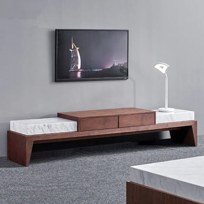 tv cabinet modern living room furniture design marble top wooden tv stand-letto-design.com