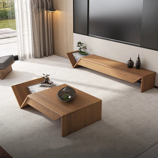 Standard size stand tv 75 wooden tv stand modern with coffee table set-letto-design.com