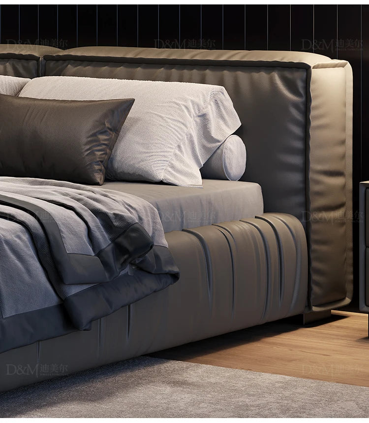 Black Luxe Haven – Designer-Lederbett mit Premium-Komfort