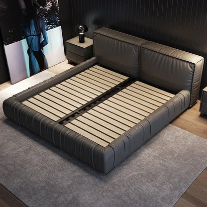 Black Luxe Haven – Designer-Lederbett mit Premium-Komfort