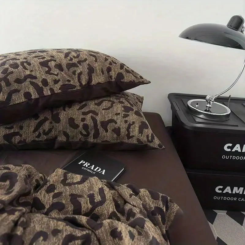 Exklusives Leoparden-Dessin Duvet-Set – Set Copripiumino Leopardo