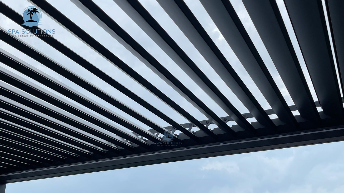 SkyMotion LED Aluminium Pergola 3m x 3m motorisiert