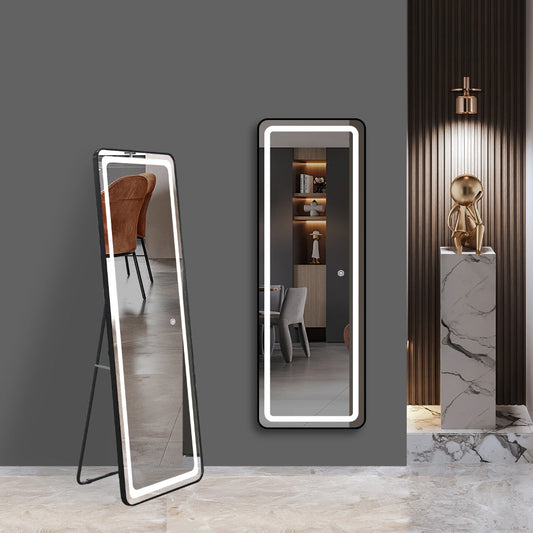Standing mirror with LED