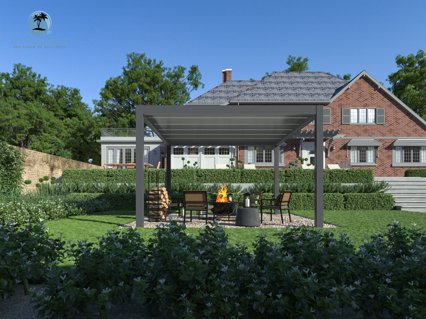 SkyMax Ultra aluminum pergola LED 4m x 5m motorized