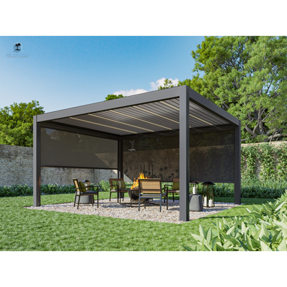 SkyMax Ultra aluminum pergola LED 4m x 5m motorized